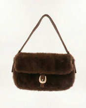 Load image into Gallery viewer, Brooklyn brown fur shoulder bag (1 OF 1 )