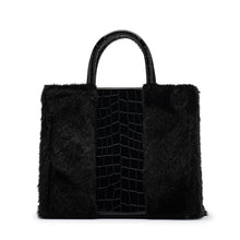 Load image into Gallery viewer, Fur panelled croc bag ( medium )
