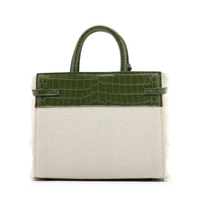 Load image into Gallery viewer, Green fringe canvas bag