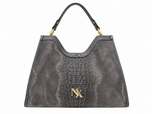 Load image into Gallery viewer, The layla purse ( suede and croc skin )