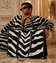Load image into Gallery viewer, Zebra XL traveller tote ( limited edition ) ( two bags in one )