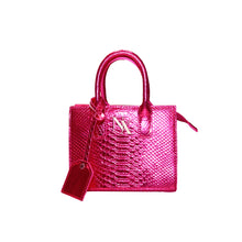 Load image into Gallery viewer, Hot pink chrome tote mini